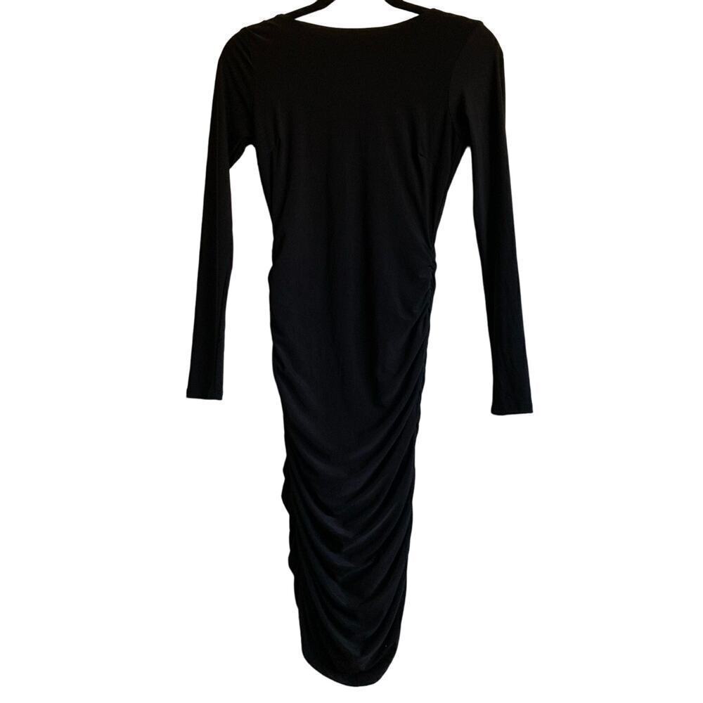 Lulus Black Ruched Open Back Long Sleeve Mini Dress Size XS NWT - Picture 14 of 16